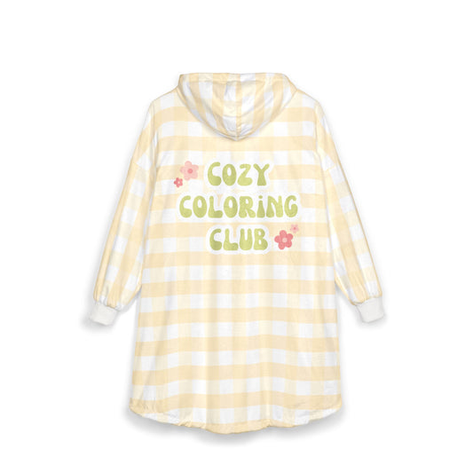 'Cozy Coloring Club' Fluffy Hoodie Blanket - Amber