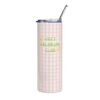 'Cozy Coloring Club' 20oz Tumbler - Blush