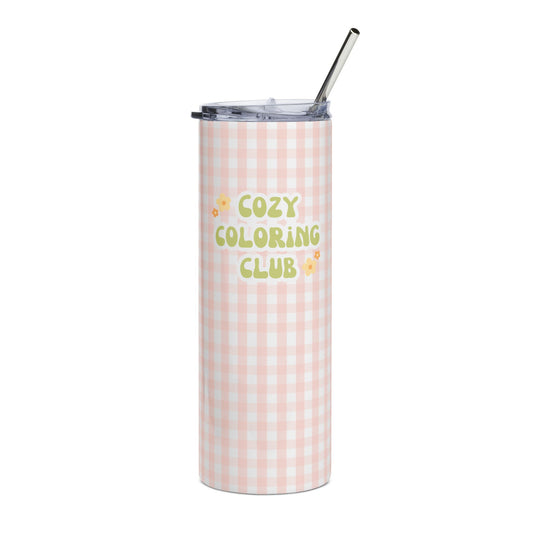 'Cozy Coloring Club' 20oz Tumbler - Blush
