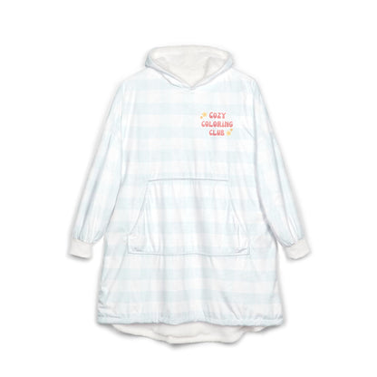 'Cozy Coloring Club' Fluffy Hoodie Blanket - Powder