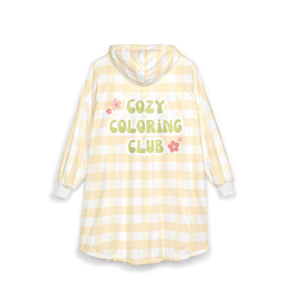 'Cozy Coloring Club' Fluffy Hoodie Blanket - Amber