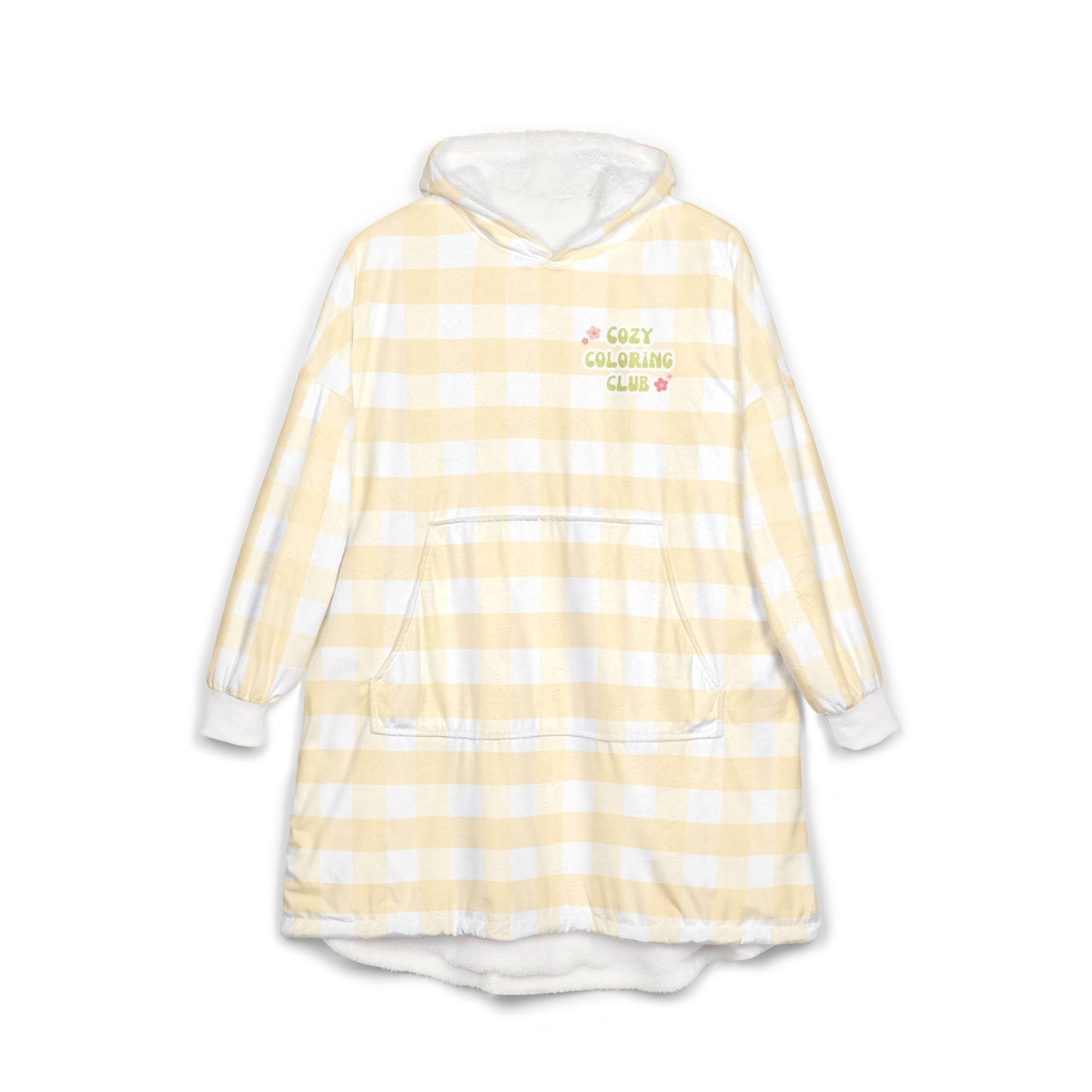 'Cozy Coloring Club' Fluffy Hoodie Blanket - Amber