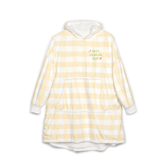 'Cozy Coloring Club' Fluffy Hoodie Blanket - Amber