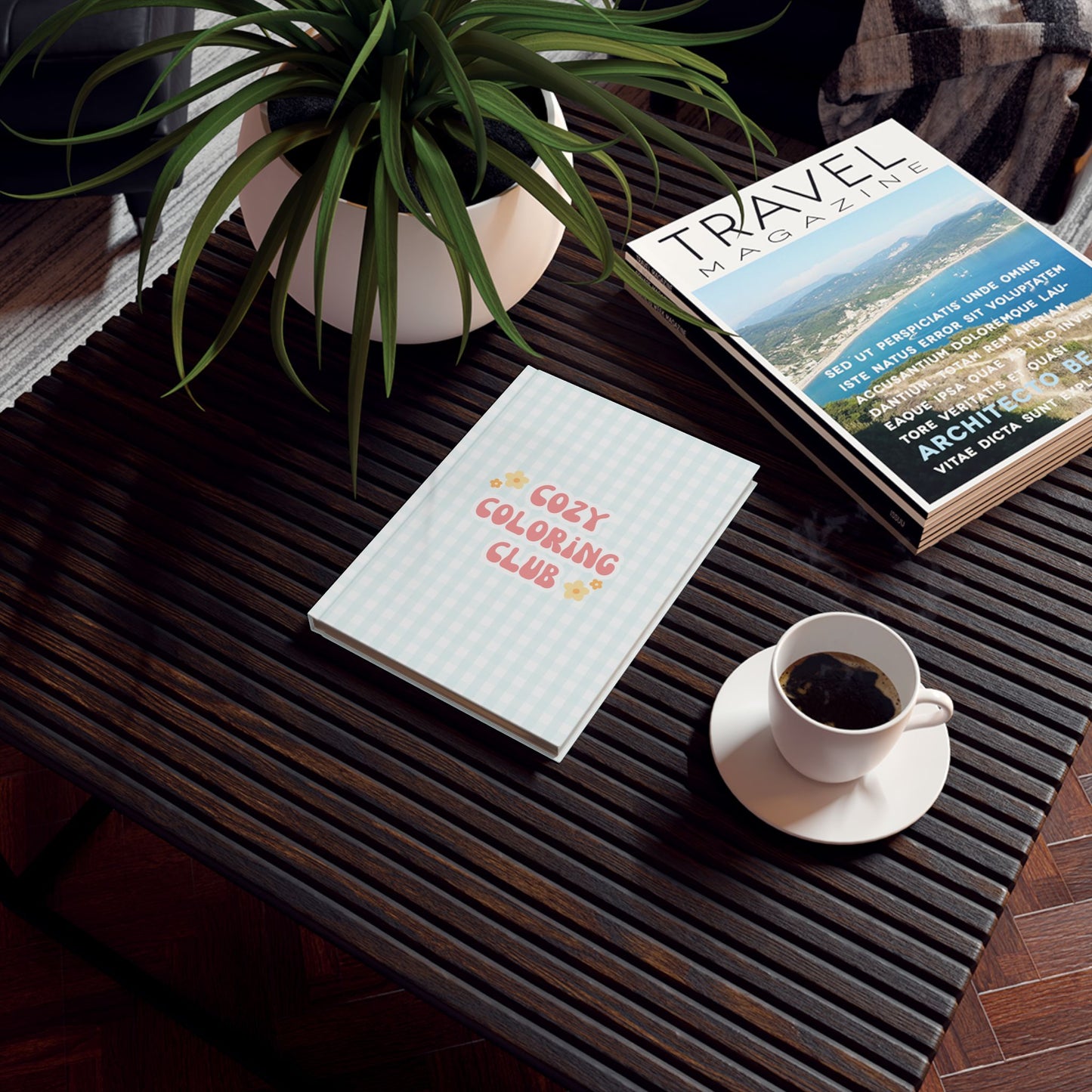 'Cozy Coloring Club' Hardback Journal - Powder