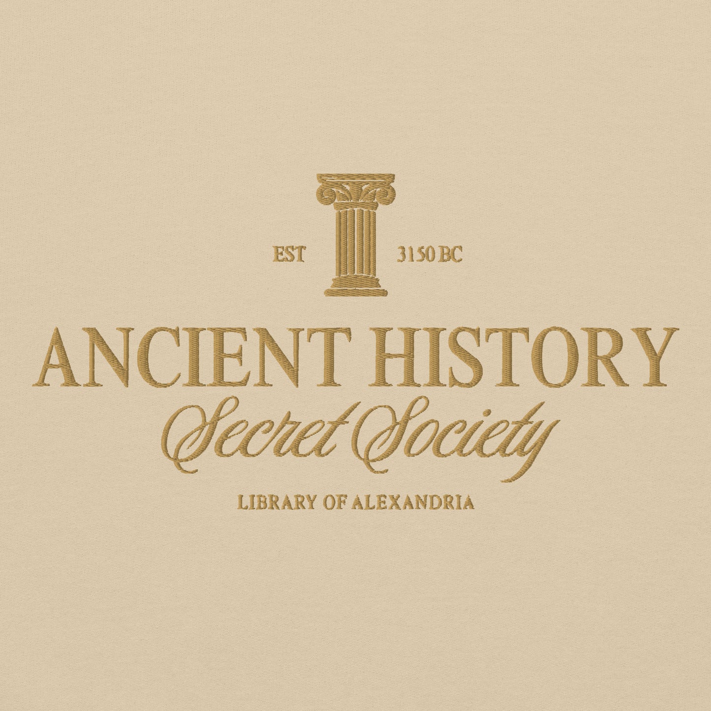 Embroidered Ancient History Unisex Sweatshirt