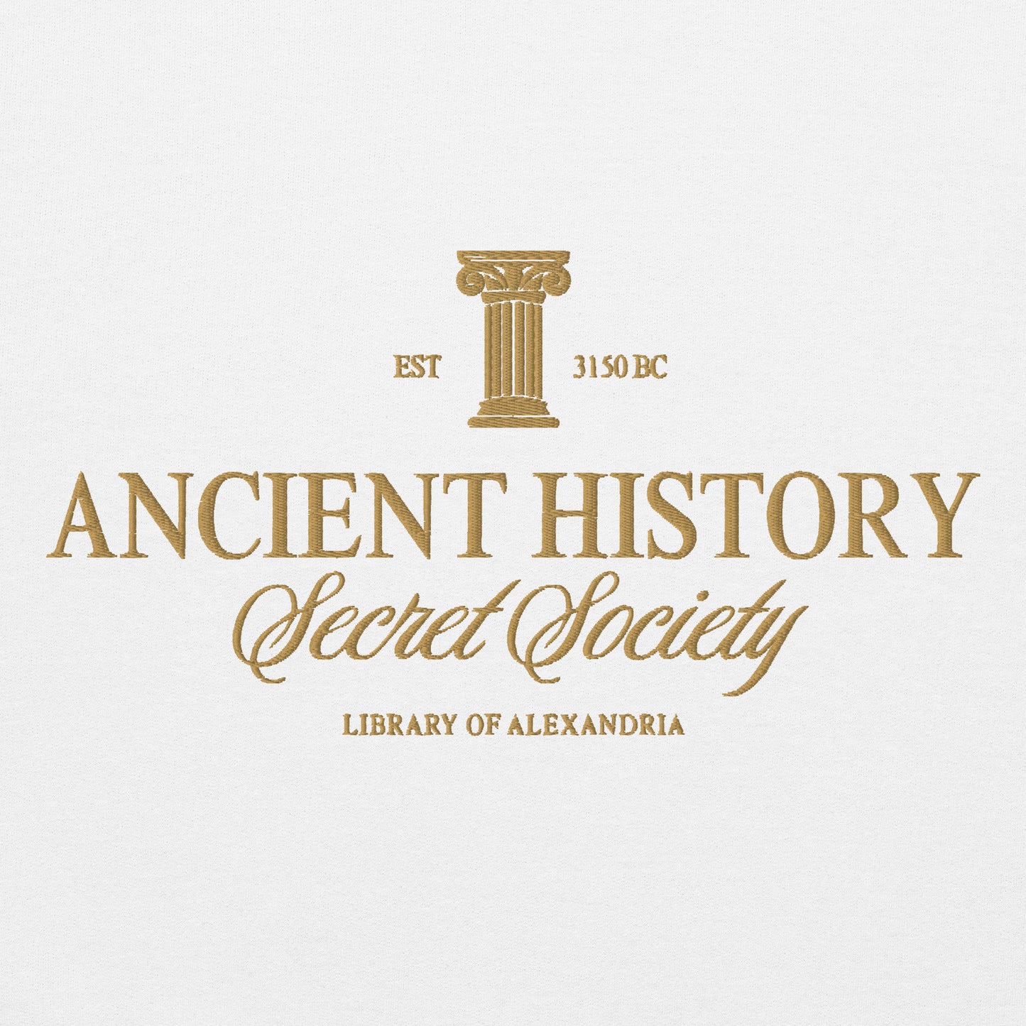 Embroidered Ancient History Unisex Sweatshirt